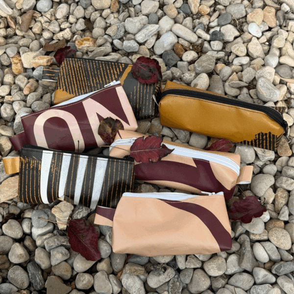 Trousse rectangle en bâche recyclée