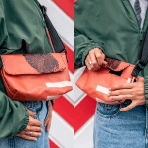 Sac crossbody en bâche recyclée - Œil de Perdrix